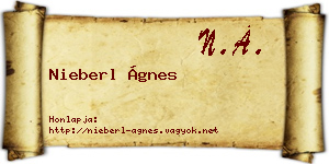 Nieberl Ágnes névjegykártya